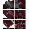 imageCOOFANDY Mens Velvet Tuxedo One Button Jacket Dinner Prom Wedding Blazer JacketWine Red