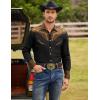 imageCOOFANDY Mens Western Cowboy Shirt Embroidered Button Down Long Sleeve ShirtsCotton  Black  Brown