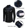 imageCOOFANDY Mens Western Cowboy Shirt Embroidered Button Down Long Sleeve ShirtsCotton  Black