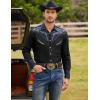 imageCOOFANDY Mens Western Cowboy Shirt Embroidered Button Down Long Sleeve ShirtsCotton  Black