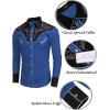 imageCOOFANDY Mens Western Cowboy Shirt Embroidered Button Down Long Sleeve ShirtsCotton  Blue  Black