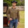 imageCOOFANDY Mens Western Cowboy Shirt Embroidered Button Down Long Sleeve ShirtsCotton  Brown