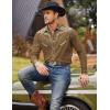 imageCOOFANDY Mens Western Cowboy Shirt Embroidered Button Down Long Sleeve ShirtsCotton  Brown