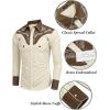 imageCOOFANDY Mens Western Cowboy Shirt Embroidered Button Down Long Sleeve ShirtsCotton  Creamy White
