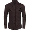 imageCOOFANDY Mens Western Cowboy Shirt Embroidered Button Down Long Sleeve ShirtsCotton  Dark Brown