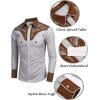 imageCOOFANDY Mens Western Cowboy Shirt Embroidered Button Down Long Sleeve ShirtsCotton  Grey
