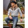 imageCOOFANDY Mens Western Cowboy Shirt Embroidered Button Down Long Sleeve ShirtsCotton  Grey