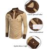 imageCOOFANDY Mens Western Cowboy Shirt Embroidered Button Down Long Sleeve ShirtsCotton  Khaki