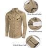 imageCOOFANDY Mens Western Cowboy Shirt Embroidered Button Down Long Sleeve ShirtsCotton  Light Khaki