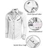 imageCOOFANDY Mens Western Cowboy Shirt Embroidered Button Down Long Sleeve ShirtsCotton  Pure White