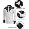 imageCOOFANDY Mens Western Cowboy Shirt Embroidered Button Down Long Sleeve ShirtsCotton  White