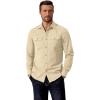 imageCOOFANDY Mens Western Cowboy Shirt Long Sleeve Cotton Button Down Work Shirts with PocketsBeige