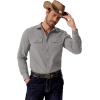 imageCOOFANDY Mens Western Cowboy Shirt Long Sleeve Cotton Button Down Work Shirts with PocketsLight Grey
