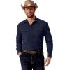 imageCOOFANDY Mens Western Cowboy Shirt Long Sleeve Cotton Button Down Work Shirts with PocketsNavy Blue