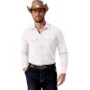 imageCOOFANDY Mens Western Cowboy Shirt Long Sleeve Cotton Button Down Work Shirts with PocketsWhite