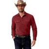 imageCOOFANDY Mens Western Cowboy Shirt Long Sleeve Cotton Button Down Work Shirts with PocketsWine Red