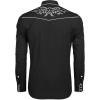 imageCOOFANDY Mens Western Cowboy Shirt Long Sleeve Embroidered Shirt Slim Fit Cotton Casual Button Down Shirt01black