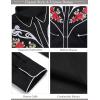 imageCOOFANDY Mens Western Cowboy Shirt Long Sleeve Embroidered Shirt Slim Fit Cotton Casual Button Down ShirtBlack Retro Rose