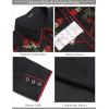 imageCOOFANDY Mens Western Cowboy Shirt Long Sleeve Embroidered Shirt Slim Fit Cotton Casual Button Down ShirtBlack Rose
