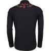 imageCOOFANDY Mens Western Cowboy Shirt Long Sleeve Embroidered Shirt Slim Fit Cotton Casual Button Down ShirtBlack Rose