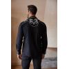 imageCOOFANDY Mens Western Cowboy Shirt Long Sleeve Embroidered Shirt Slim Fit Cotton Casual Button Down ShirtBlackpat8