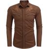 imageCOOFANDY Mens Western Cowboy Shirt Long Sleeve Embroidered Shirt Slim Fit Cotton Casual Button Down ShirtCoffee