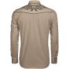 imageCOOFANDY Mens Western Cowboy Shirt Long Sleeve Embroidered Shirt Slim Fit Cotton Casual Button Down ShirtKhaki