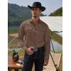 imageCOOFANDY Mens Western Cowboy Shirts Long Sleeve Cotton Casual Button Down Work Shirt with PocketsBrown  Black