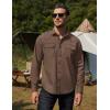 imageCOOFANDY Mens Western Cowboy Shirts Long Sleeve Cotton Casual Button Down Work Shirt with PocketsBrown  Black