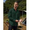 imageCOOFANDY Mens Western Cowboy Shirts Long Sleeve Cotton Casual Button Down Work Shirt with PocketsGreen