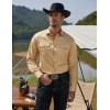 imageCOOFANDY Mens Western Cowboy Shirts Long Sleeve Cotton Casual Button Down Work Shirt with PocketsKhakitan