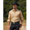 imageCOOFANDY Mens Western Cowboy Shirts Long Sleeve Cotton Casual Button Down Work Shirt with PocketsKhakitan