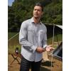 imageCOOFANDY Mens Western Cowboy Shirts Long Sleeve Cotton Casual Button Down Work Shirt with PocketsLight Grey
