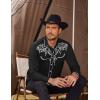 imageCOOFANDY Mens Western Cowboy Shirts Long Sleeve Embroidered Shirt Slim Fit Casual Button Down ShirtsBlack