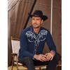 imageCOOFANDY Mens Western Cowboy Shirts Long Sleeve Embroidered Shirt Slim Fit Casual Button Down ShirtsBlue