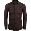 imageCOOFANDY Mens Western Cowboy Shirts Long Sleeve Embroidered Shirt Slim Fit Casual Button Down ShirtsBrown