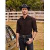 imageCOOFANDY Mens Western Cowboy Shirts Long Sleeve Embroidered Shirt Slim Fit Casual Button Down ShirtsBrown