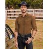 imageCOOFANDY Mens Western Cowboy Shirts Long Sleeve Embroidered Shirt Slim Fit Casual Button Down ShirtsCoffee