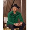 imageCOOFANDY Mens Western Cowboy Shirts Long Sleeve Embroidered Shirt Slim Fit Casual Button Down ShirtsDark Green