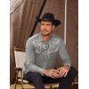imageCOOFANDY Mens Western Cowboy Shirts Long Sleeve Embroidered Shirt Slim Fit Casual Button Down ShirtsGrey