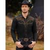 imageCOOFANDY Mens Western Cowboy Shirts Long Sleeve Embroidered Shirt Slim Fit Casual Button Down ShirtsPat1