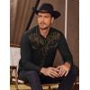 imageCOOFANDY Mens Western Cowboy Shirts Long Sleeve Embroidered Shirt Slim Fit Casual Button Down ShirtsPat1