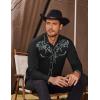 imageCOOFANDY Mens Western Cowboy Shirts Long Sleeve Embroidered Shirt Slim Fit Casual Button Down ShirtsPat2