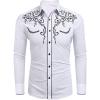 imageCOOFANDY Mens Western Cowboy Shirts Long Sleeve Embroidered Shirt Slim Fit Casual Button Down ShirtsWhite
