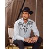 imageCOOFANDY Mens Western Cowboy Shirts Long Sleeve Embroidered Shirt Slim Fit Casual Button Down ShirtsWhite