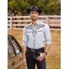 imageCOOFANDY Mens Western Cowboy Shirts Long Sleeve Embroidered Shirt Slim Fit Casual Button Down ShirtsWhite