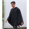 imageCOOFANDY Unisex Casual Hooded Poncho Cape Cloak Fashion Coat Hoodie Pullover with PocketBlack