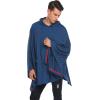 imageCOOFANDY Unisex Casual Hooded Poncho Cape Cloak Fashion Coat Hoodie Pullover with PocketDark Blue