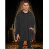 imageCOOFANDY Unisex Casual Hooded Poncho Cape Cloak Fashion Coat Hoodie Pullover with PocketDark Grey