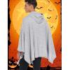 imageCOOFANDY Unisex Casual Hooded Poncho Cape Cloak Fashion Coat Hoodie Pullover with PocketGrey